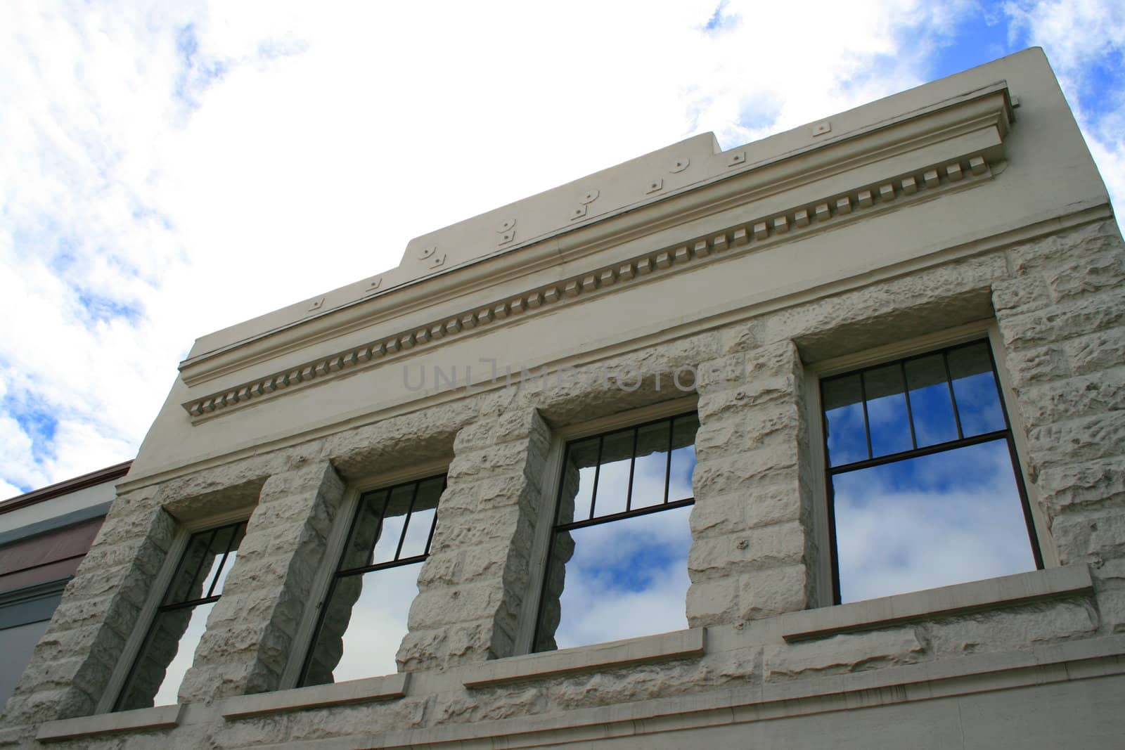 Close up of a modern building on a sunny day.
