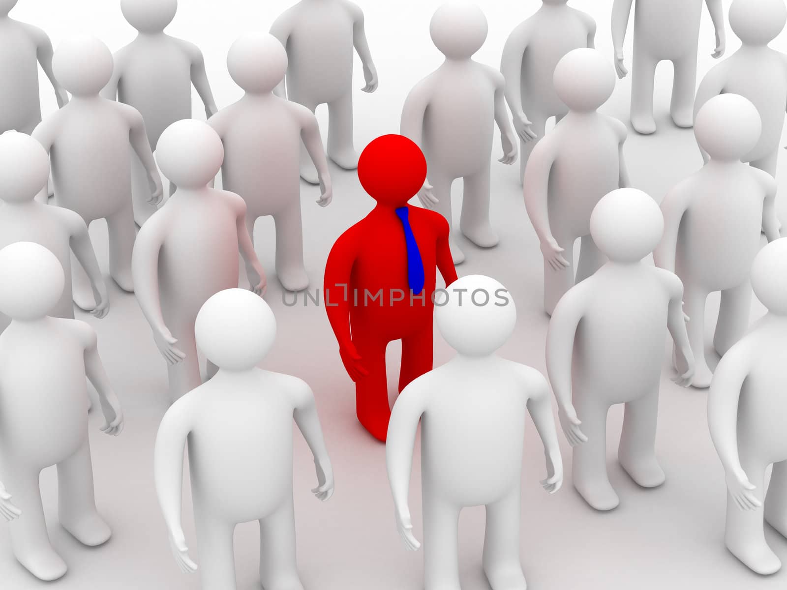 Conceptual image of teamwork. 3D image.