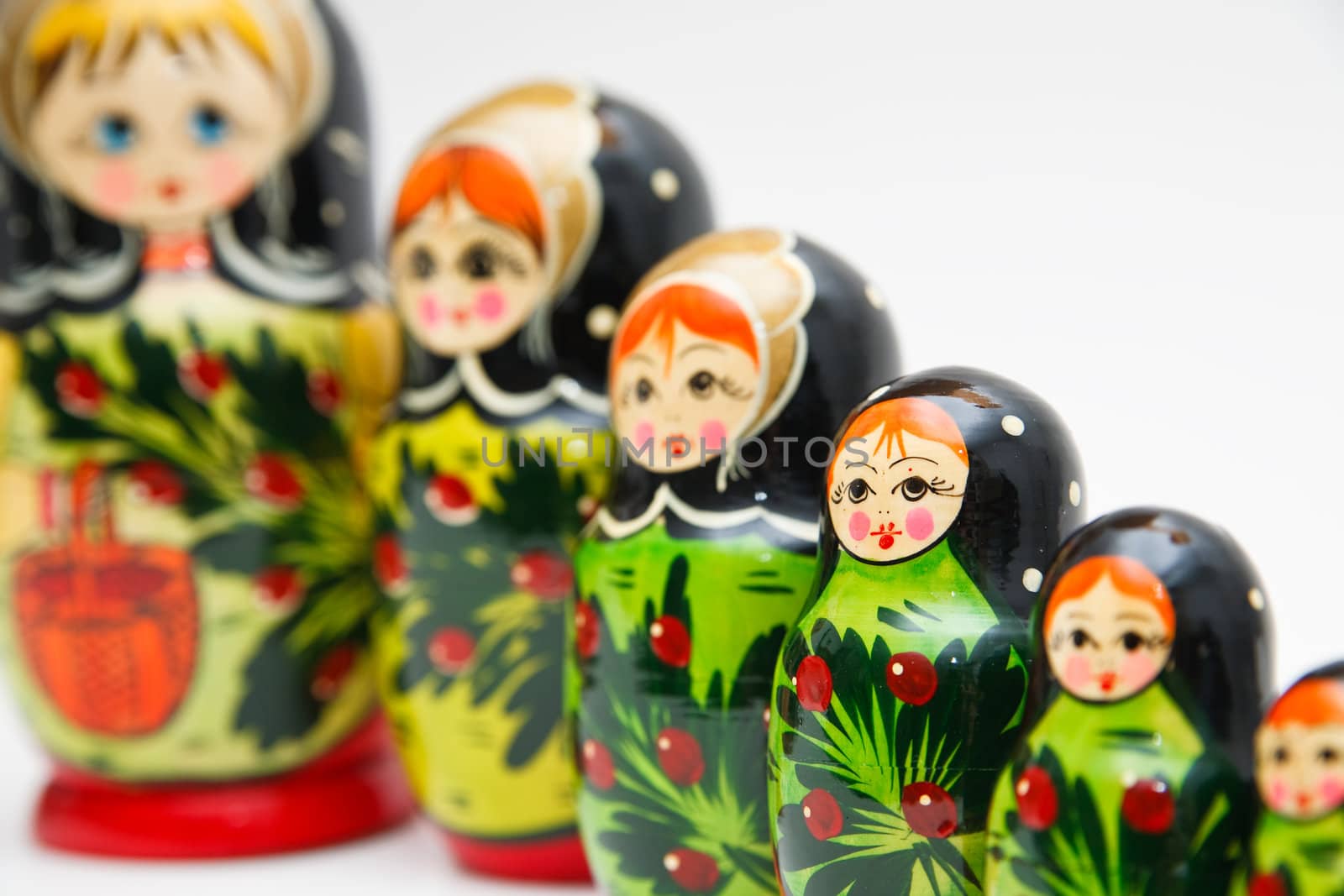 russian matryoshka doll on white background