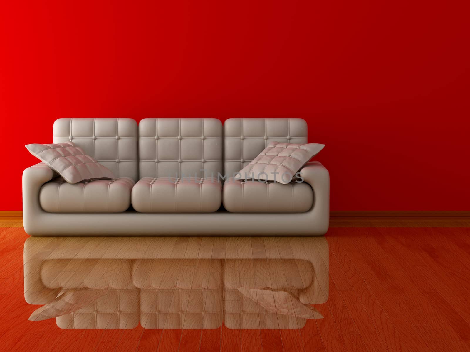 Interior of a living room. 3D image.