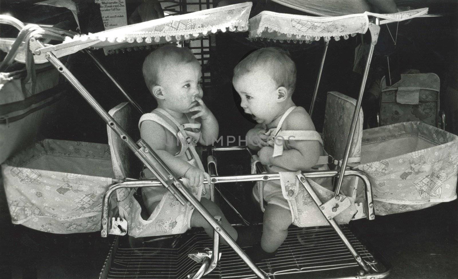 Twins at a twin festival in Little Rock, Arkansas in 1975 by athomedad