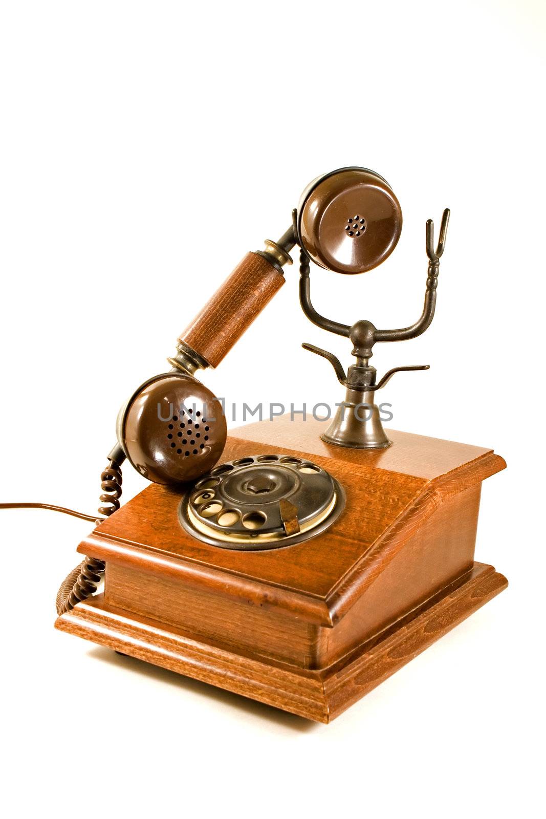 Retro old wood phone