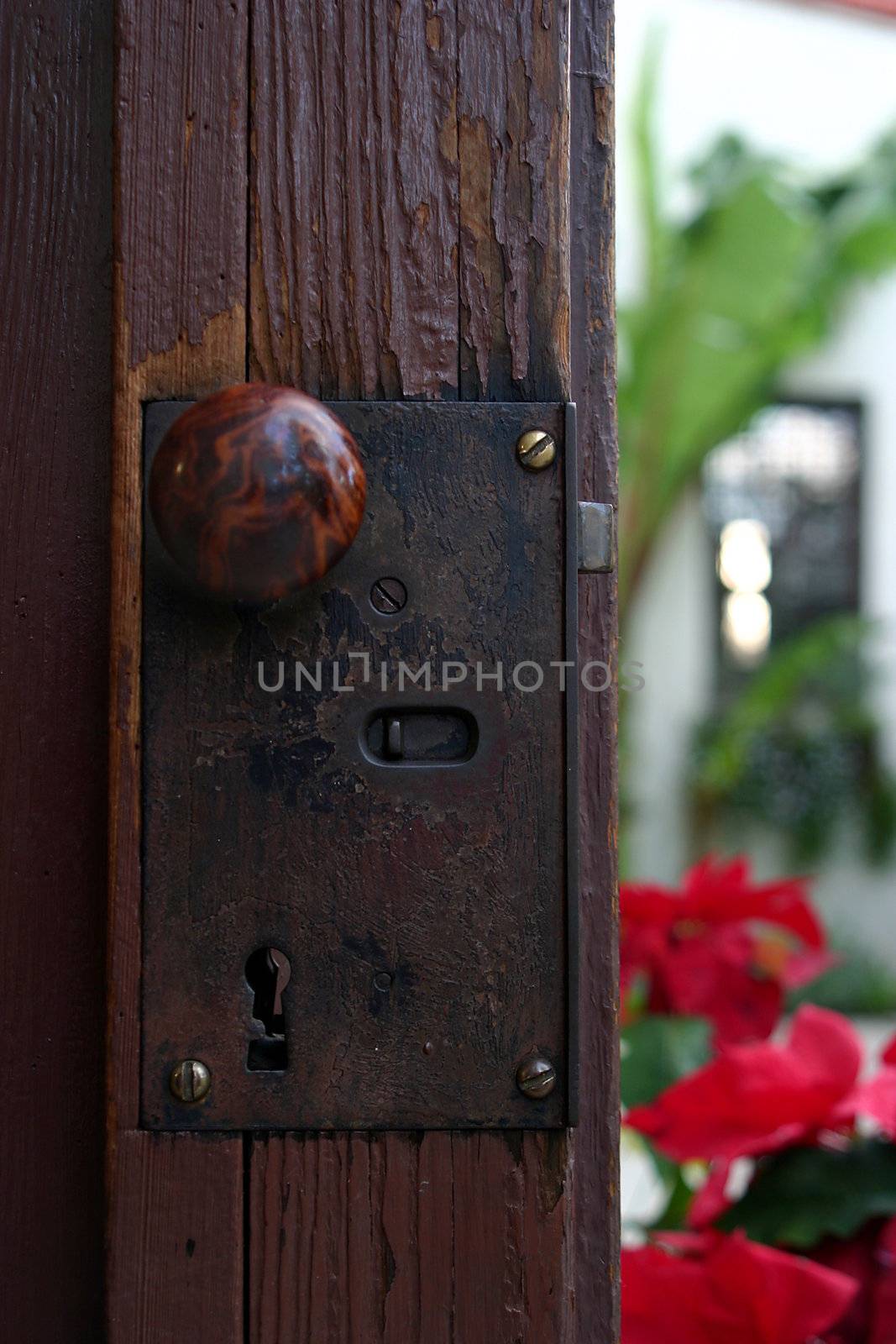 A doorknob a the mission San Bueanaventura in Ventura California