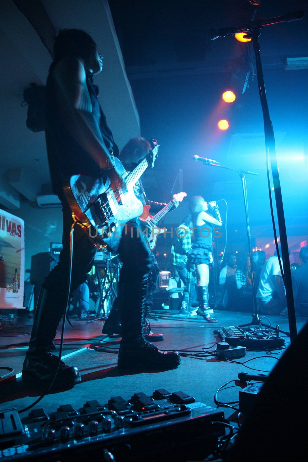 blue hue rock concert in a club