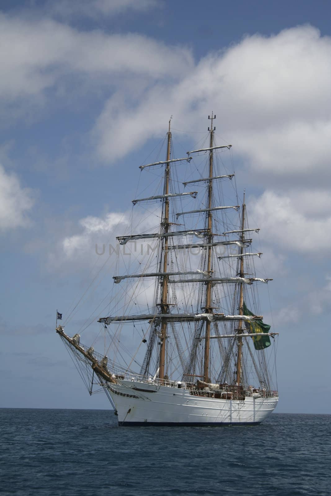 The "White Swan" sail ship, in Fernando de Noronha, Brazil.