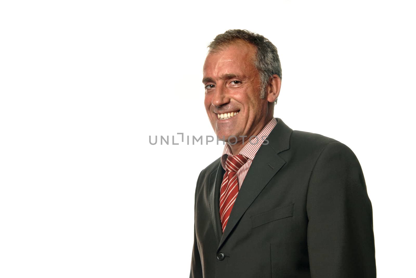 happy business man portrait on white background