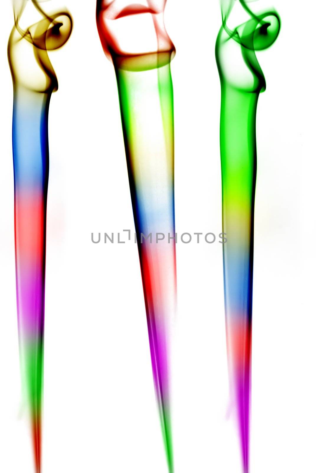 colored smoke lines in a white background