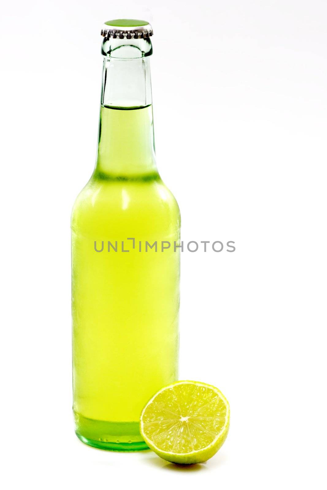 A Bottle of Beer with a Lime by Teamarbeit