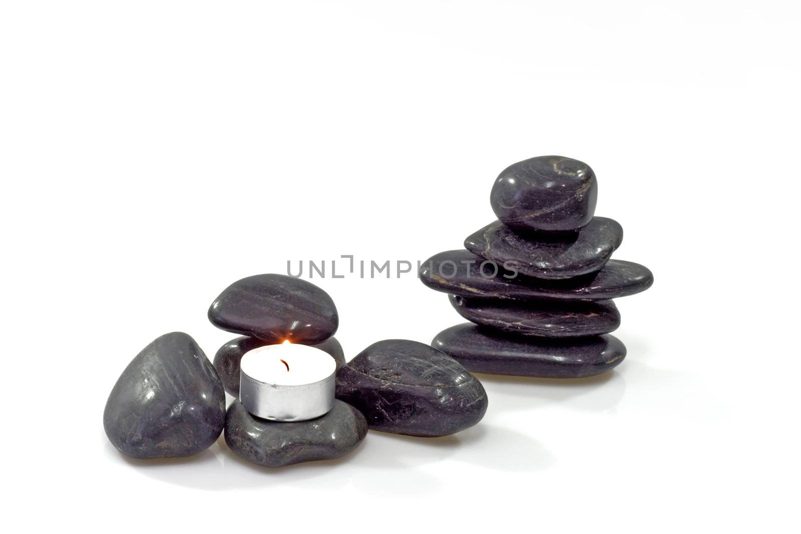 Black Stones on a Pile with bright Background