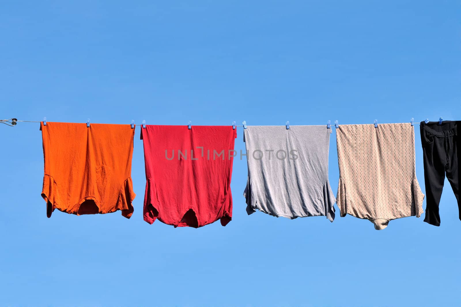 Clothes drying on a rope