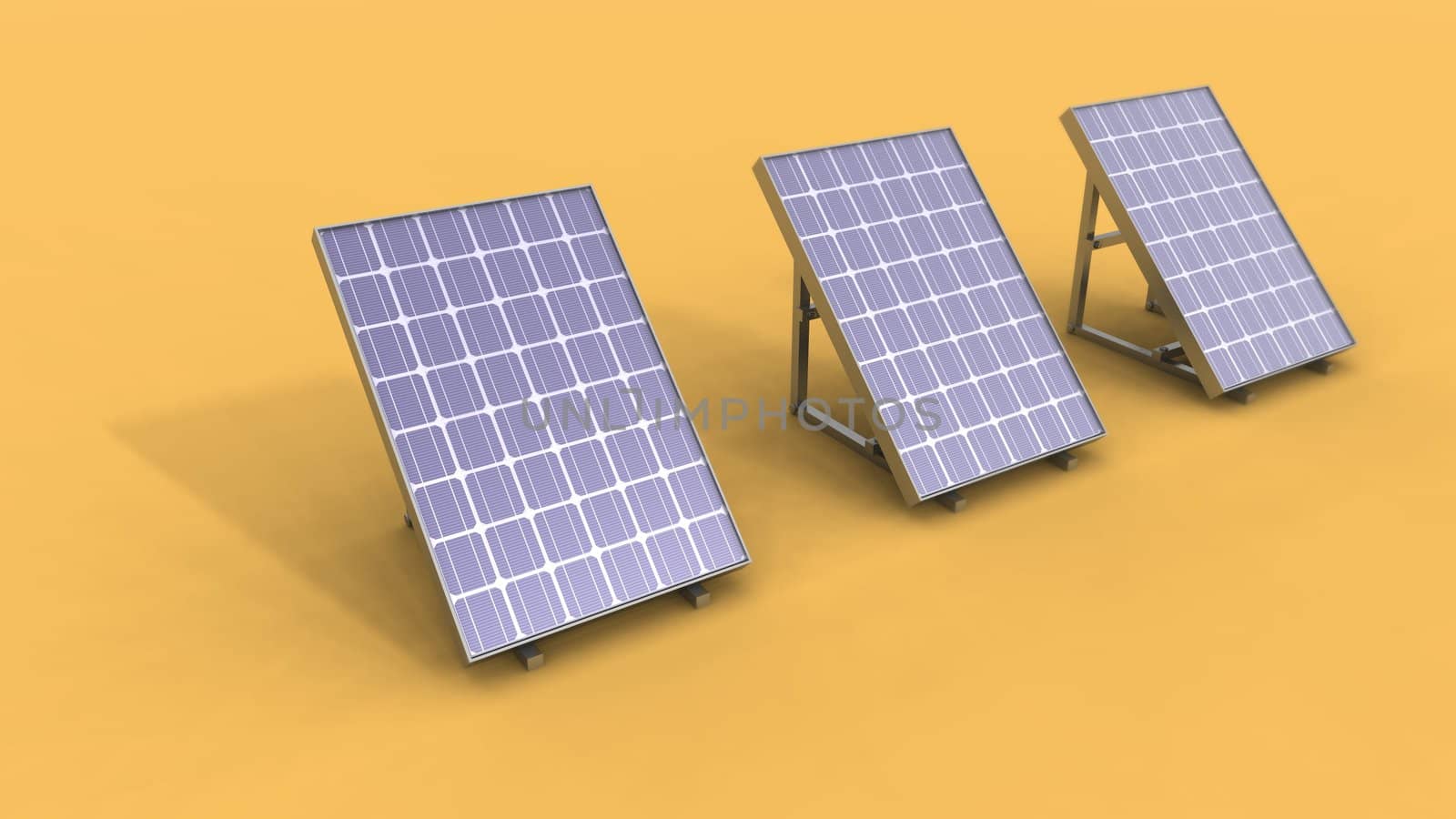 a 3d rendering of some solar panels