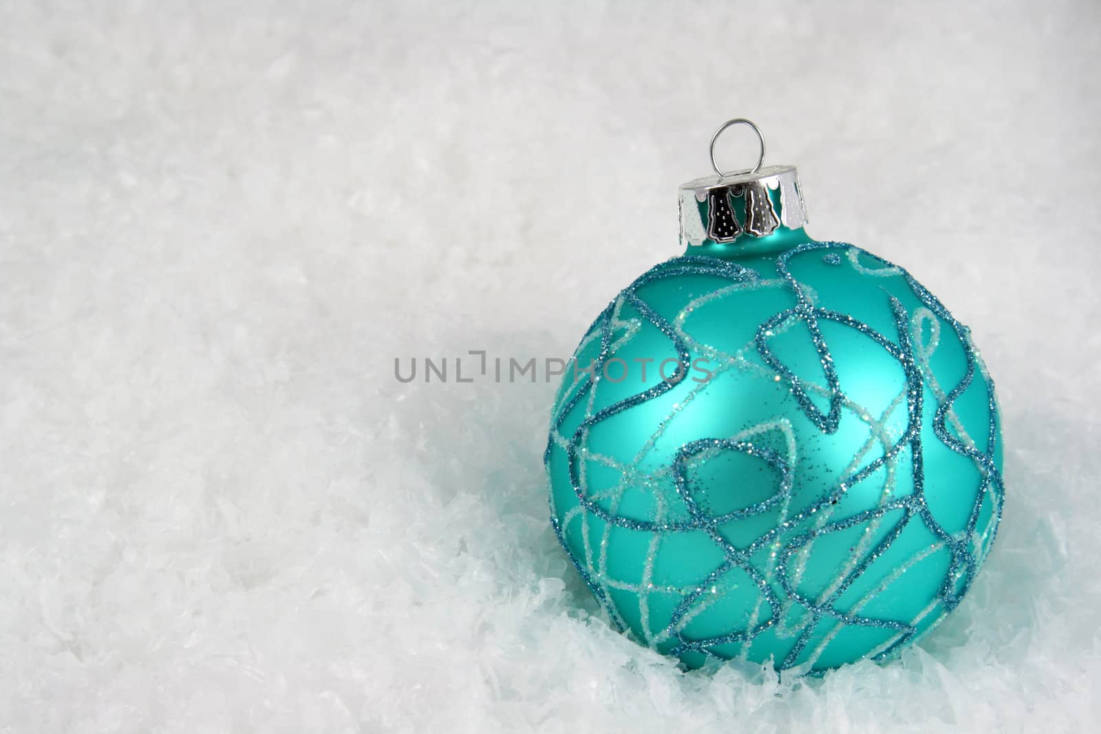 Aqua Christmas Bauble in Snow
 by ca2hill