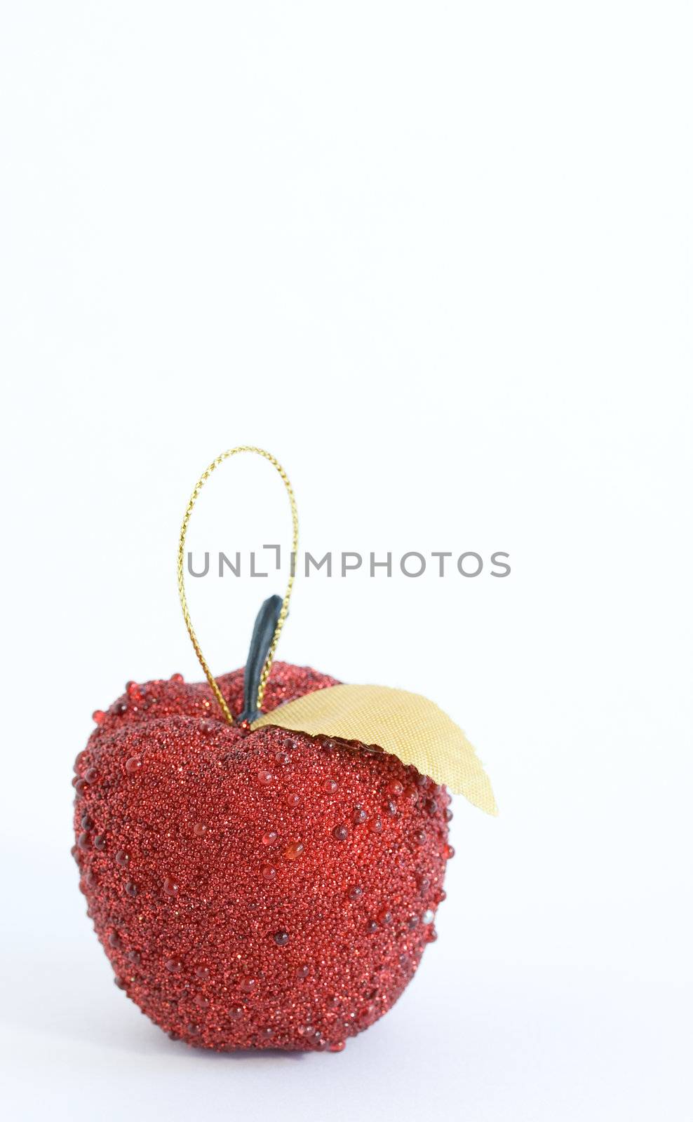 Hadicraft christmas tree red apple on white background