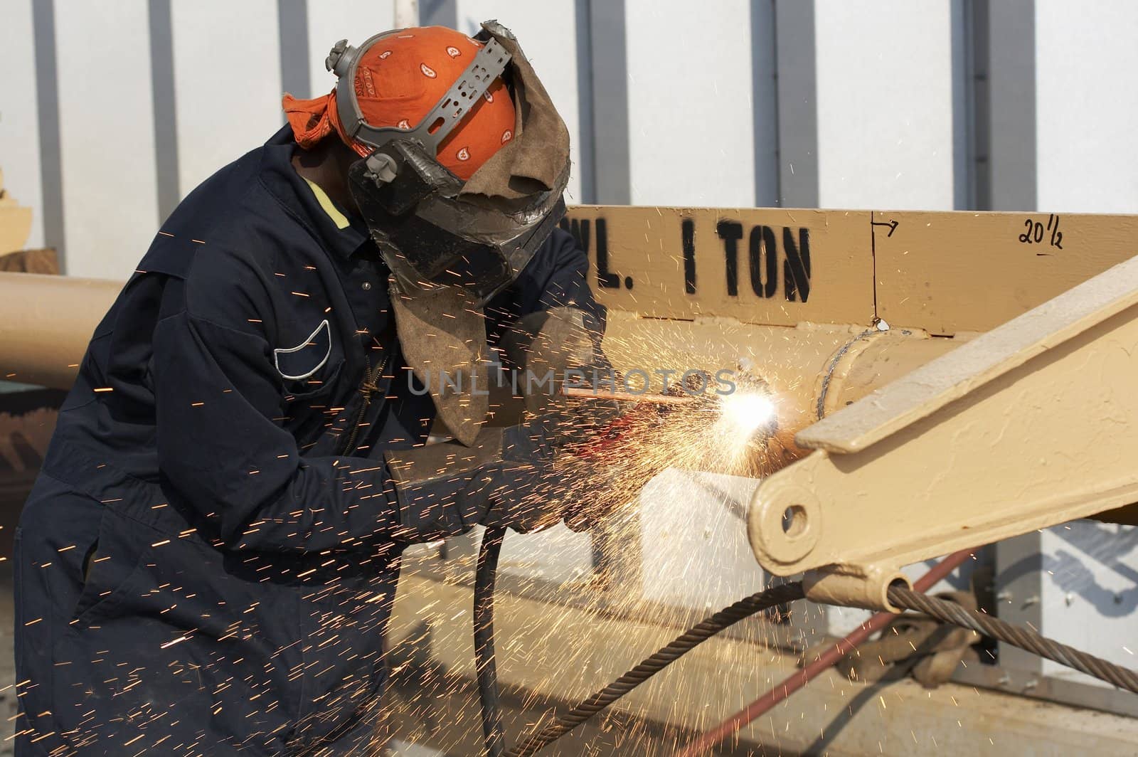 a picture of an arc welder at work