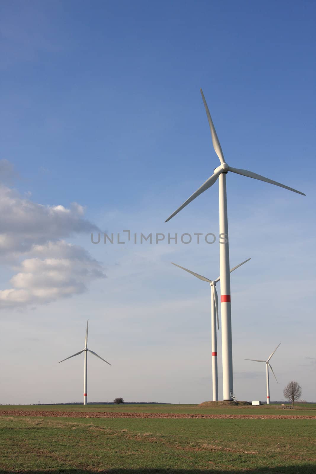 wind turbines in rural german landscape