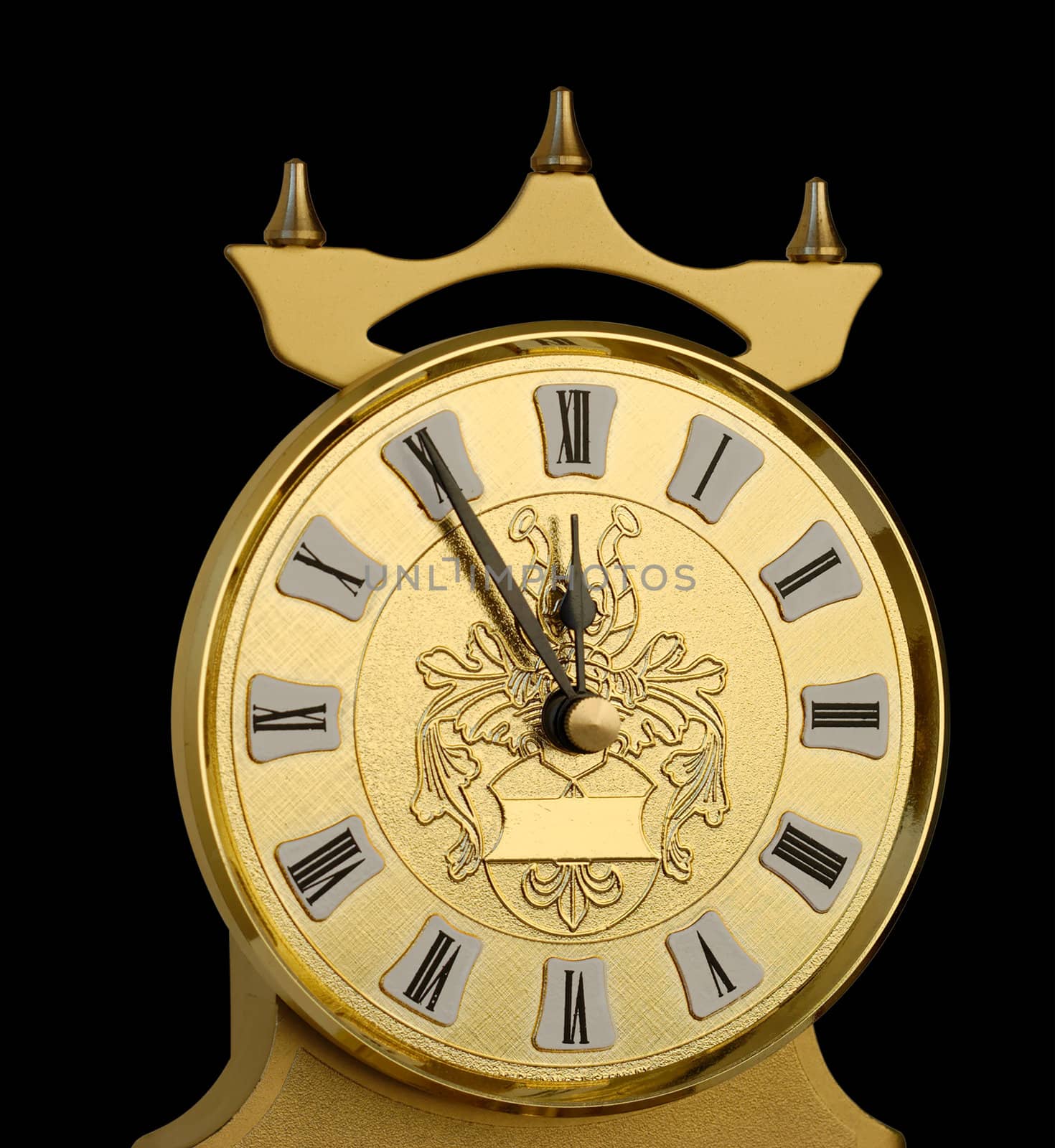 Clock dial showing five minutes to twelve. New Year coming soon! Clipping path included.
