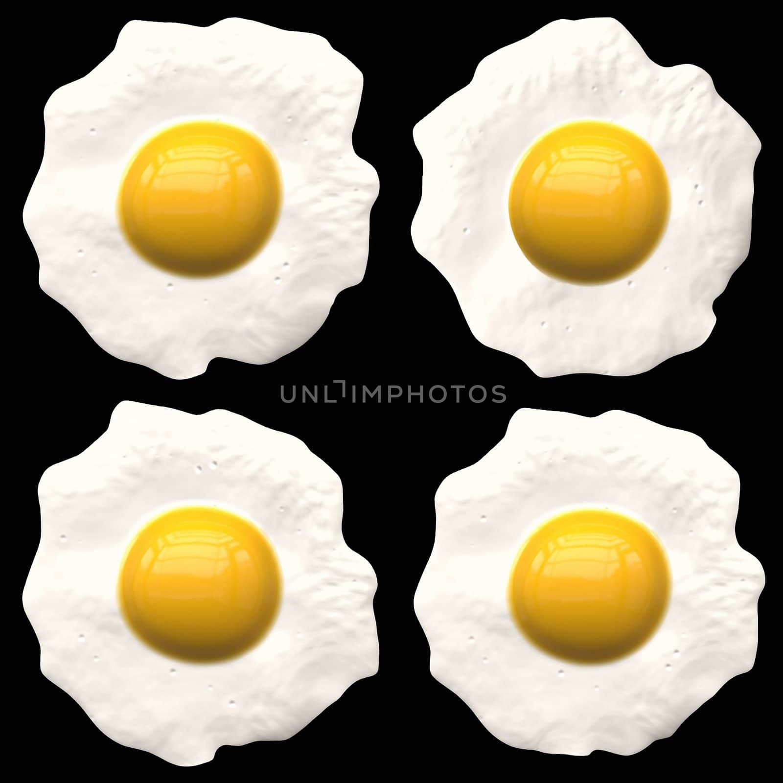 Example of classical breakfast of the bachelor, represented on a black background.