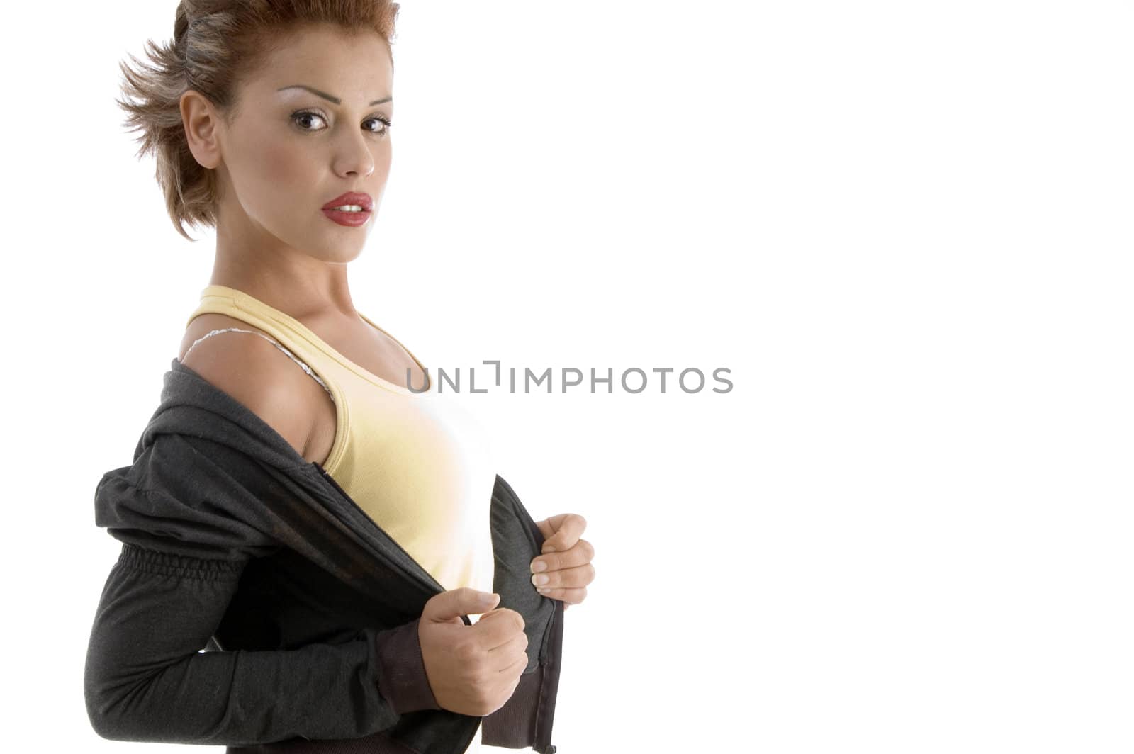 portrait of glamorous woman on an isolated background