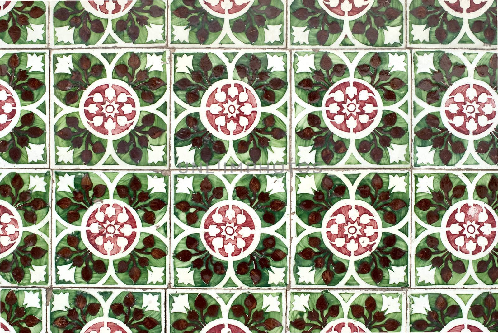 Detail of Portuguese glazed tiles.