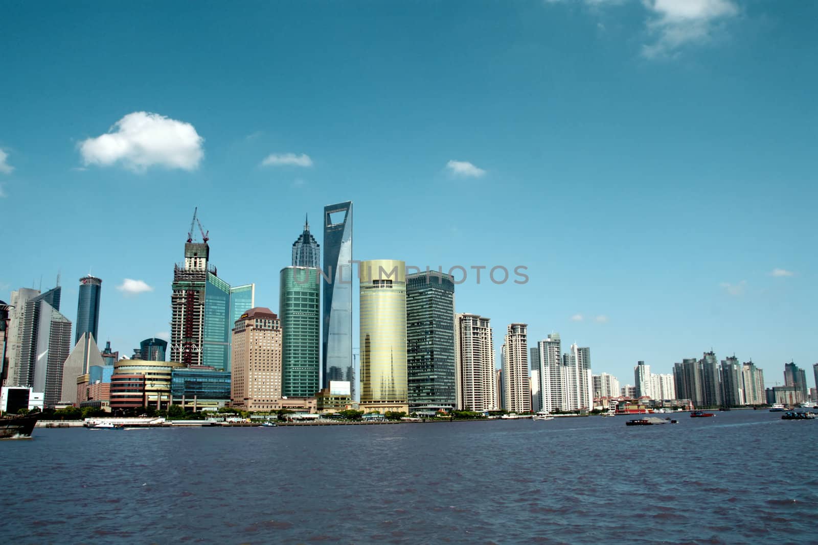 Shanghai new skyline along the Huangpu river