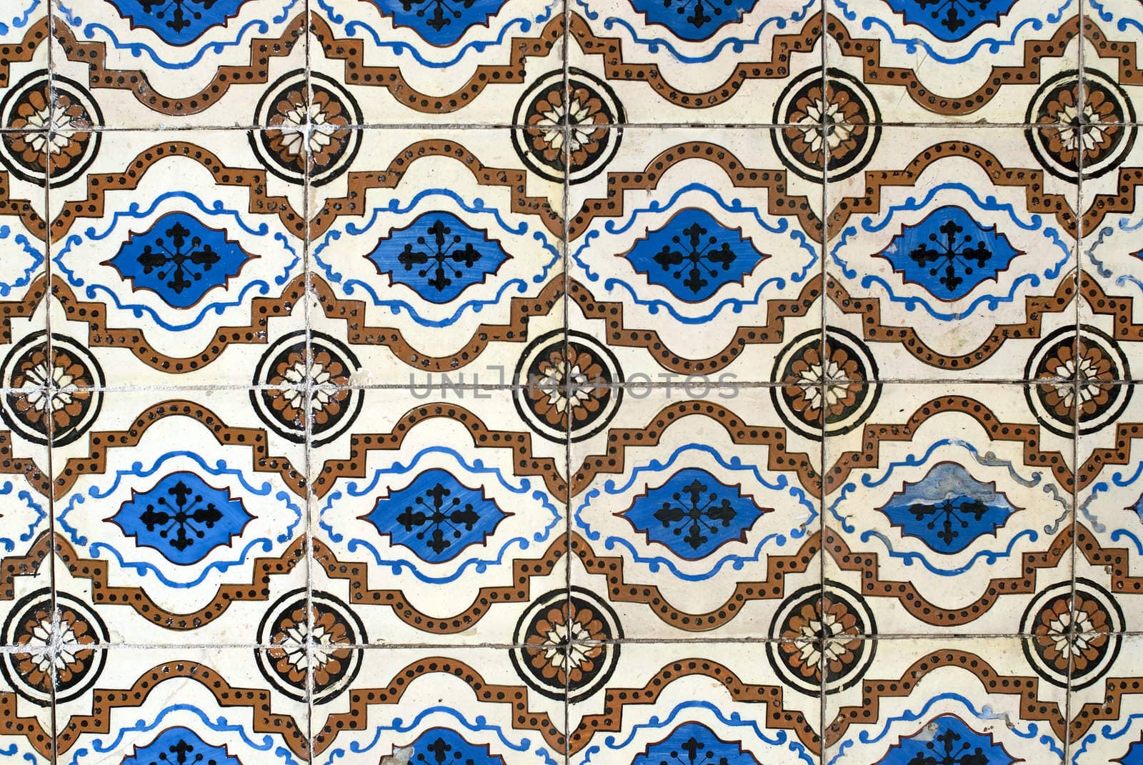 Detail of Portuguese glazed tiles.