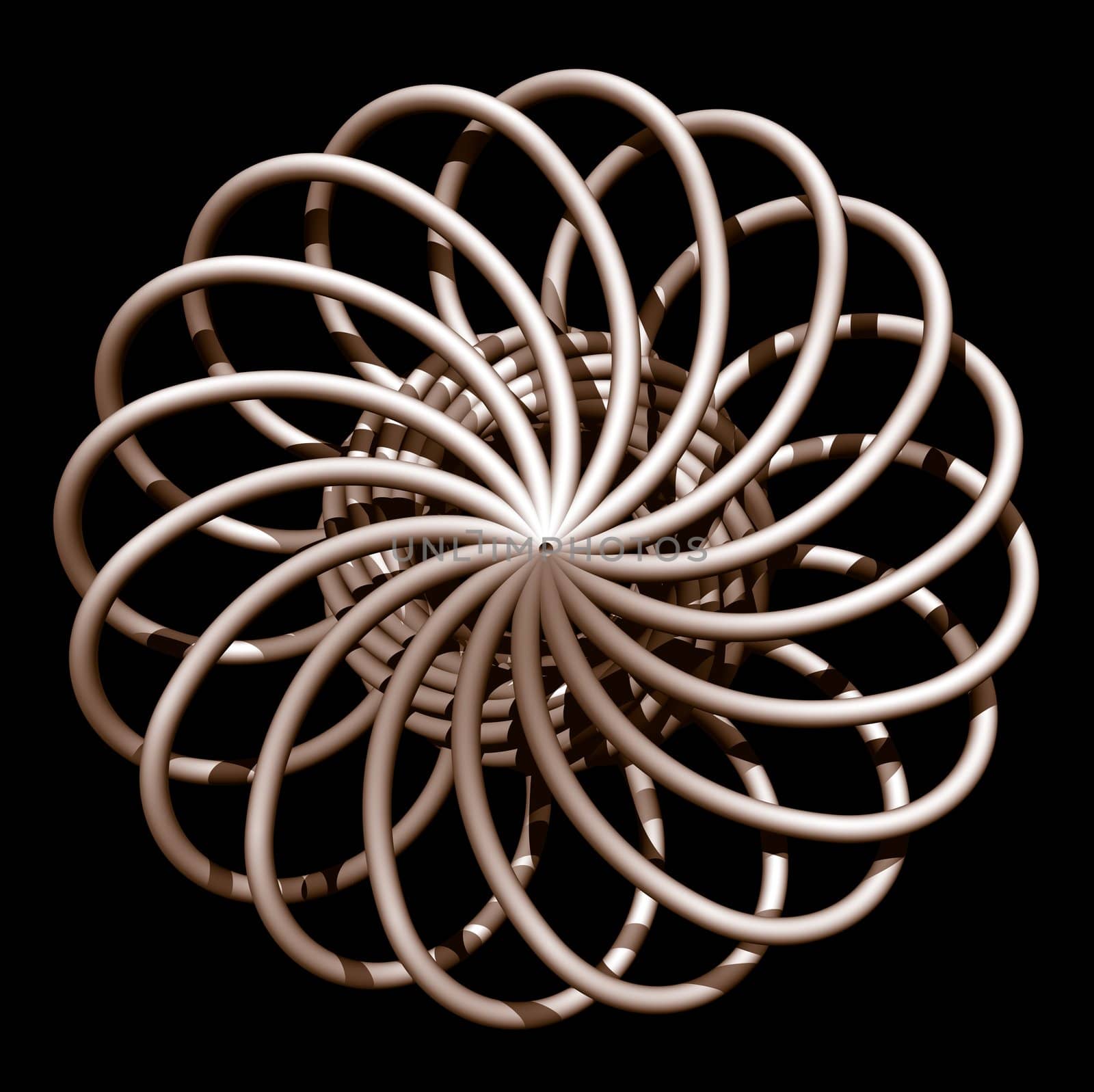 abstract cache ball on black background - 3d illustration