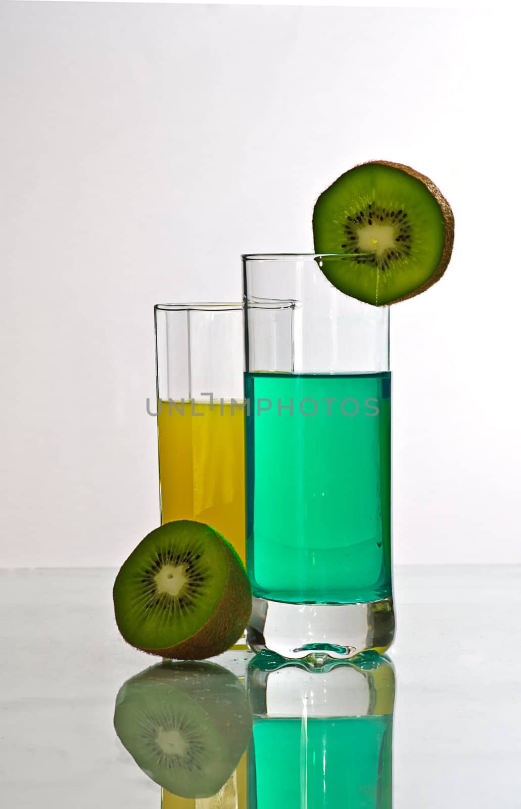  feijoa and cocktail in glass isolated