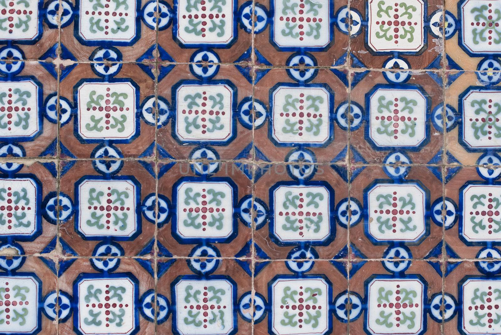 Detail of Portuguese glazed tiles.