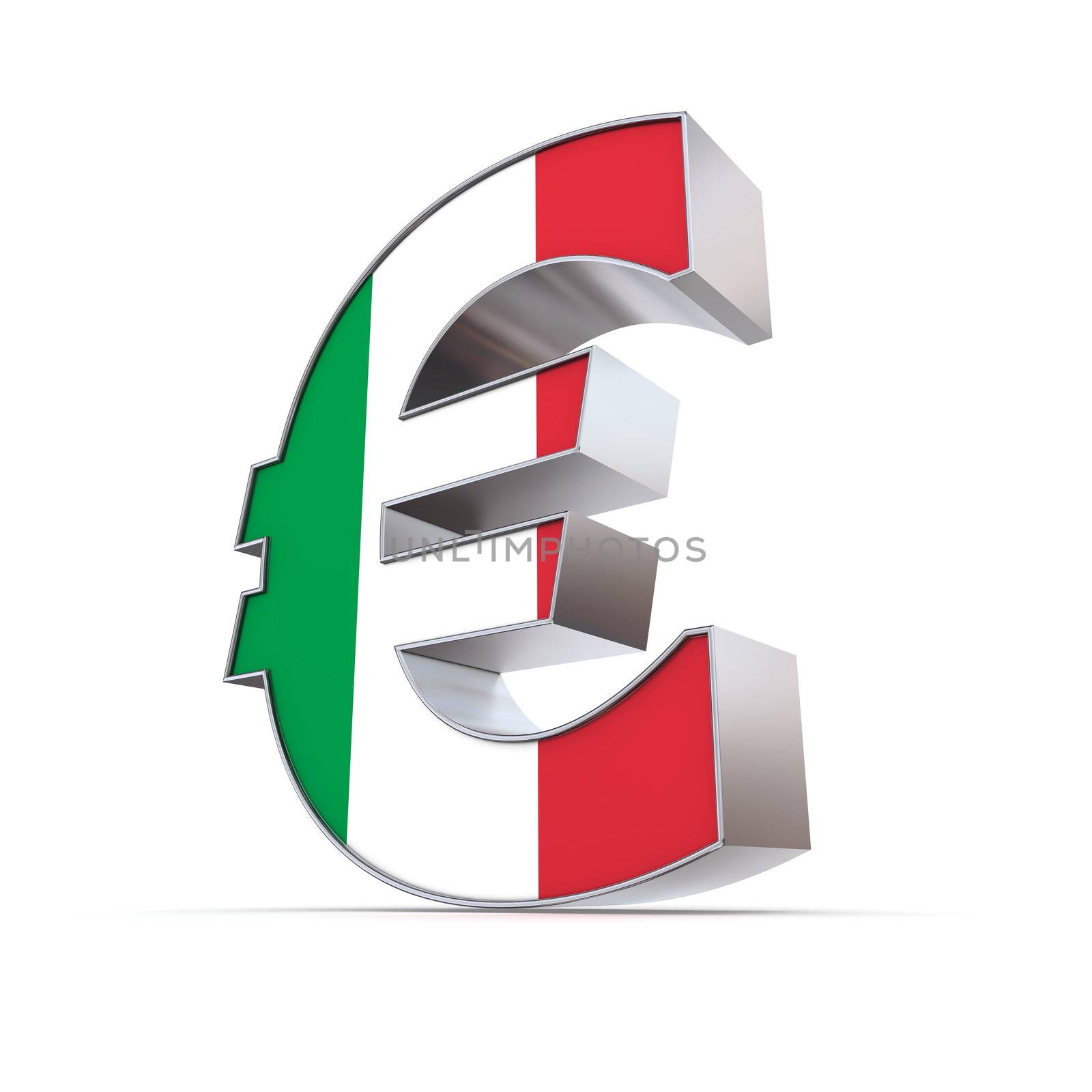 Shiny Euro Symbol - Textured Front - Flag of Italy by PixBox