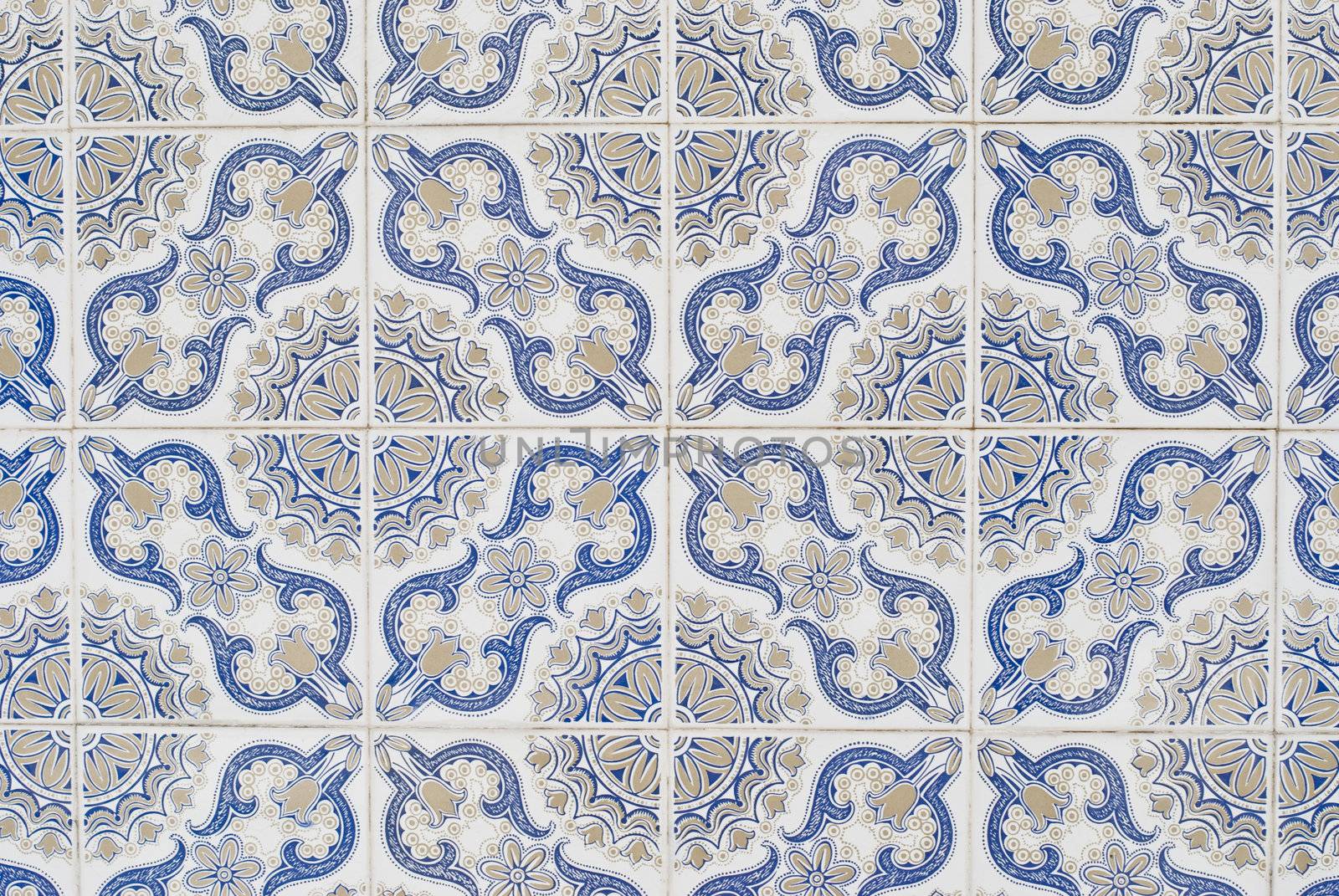 Detail of Portuguese glazed tiles.