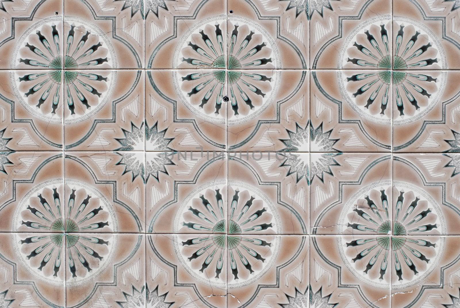 Detail of Portuguese glazed tiles.