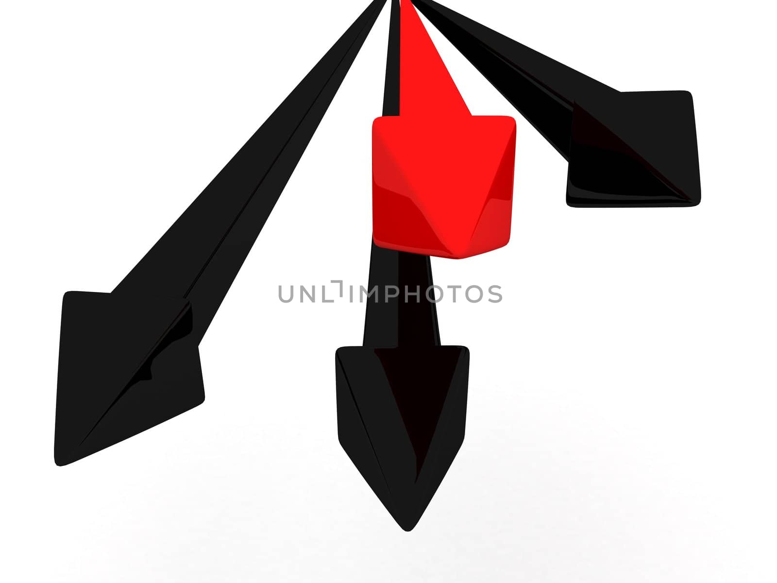 isolated three dimensional red loss arrow