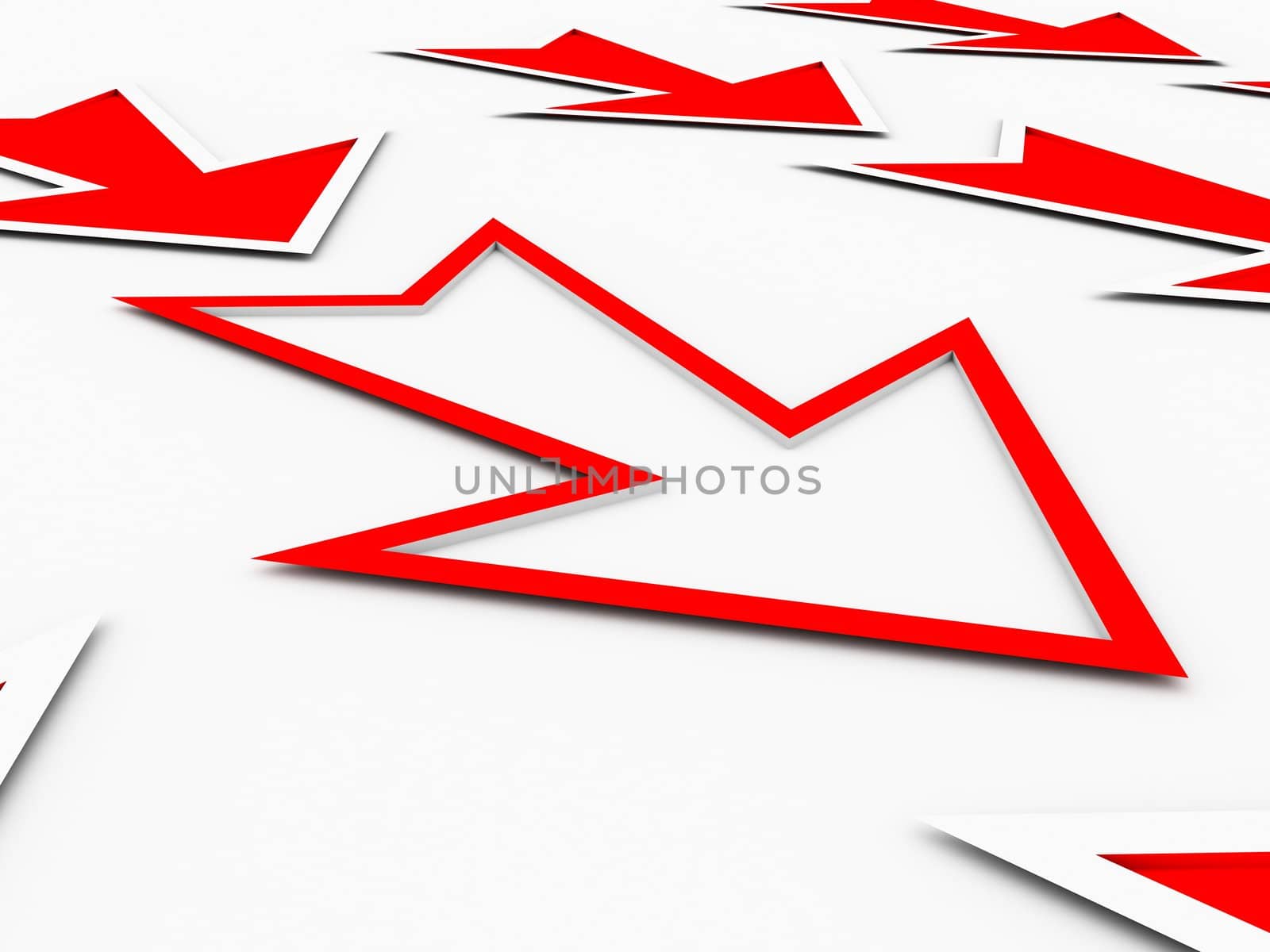 loss arrows in red color by imagerymajestic