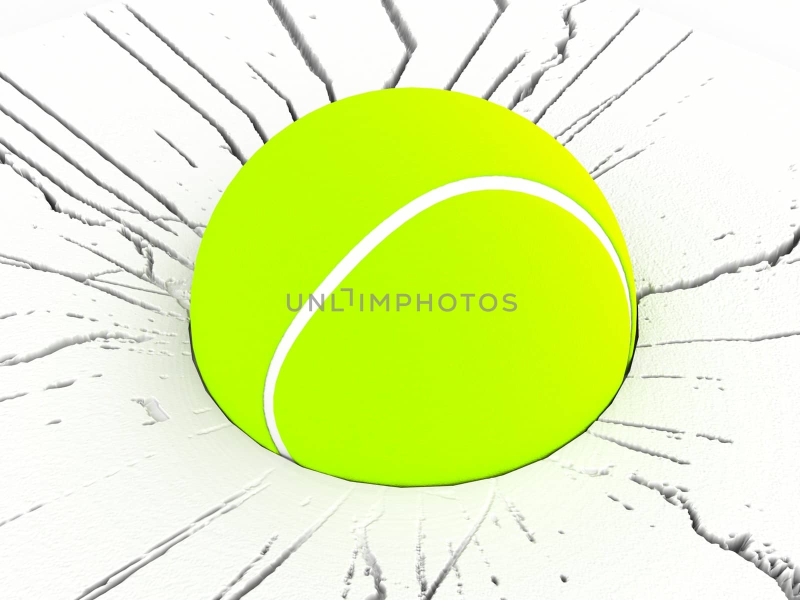 three dimensional view of tennis ball


