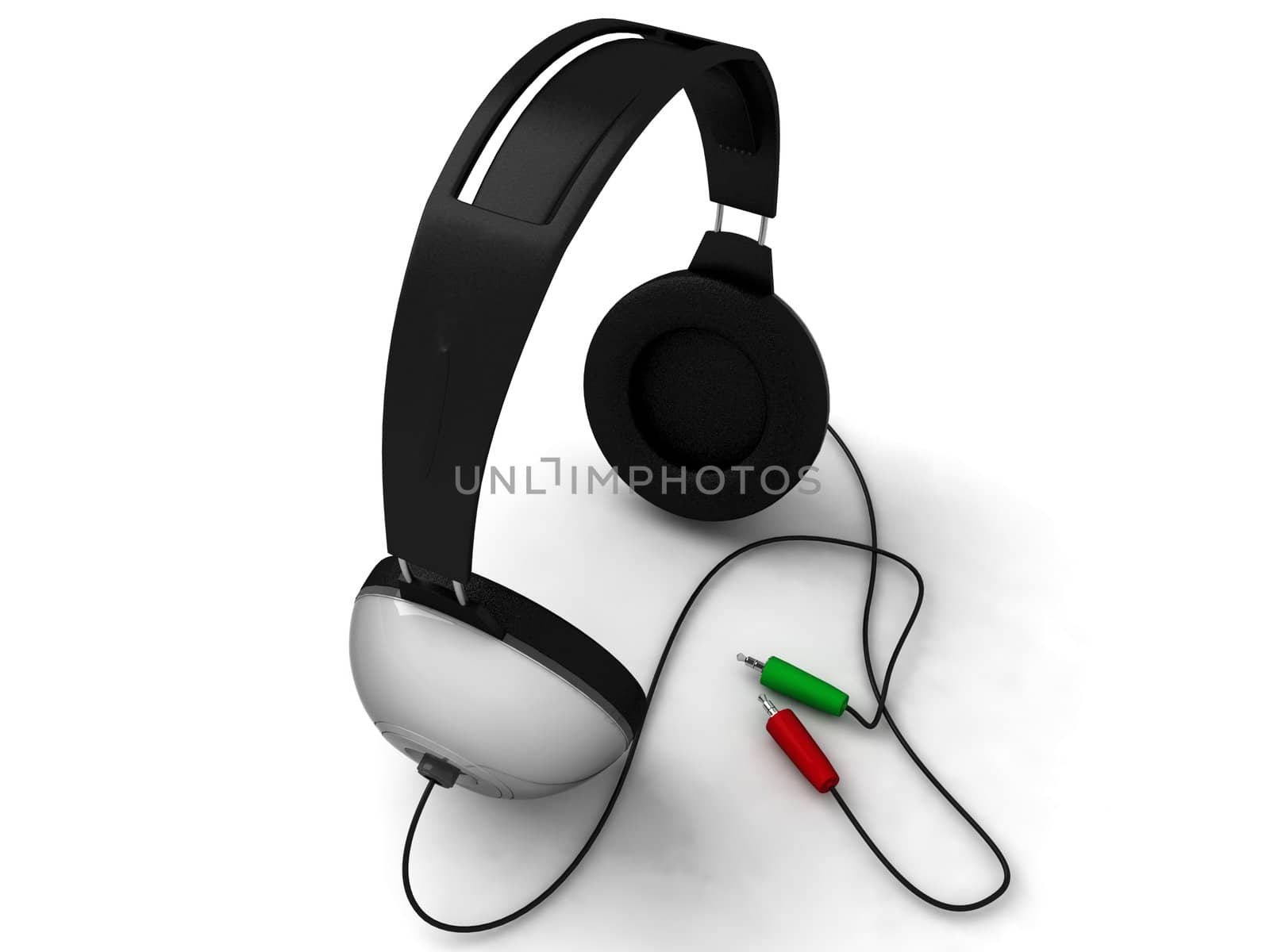 three dimensional headset on an isolated background