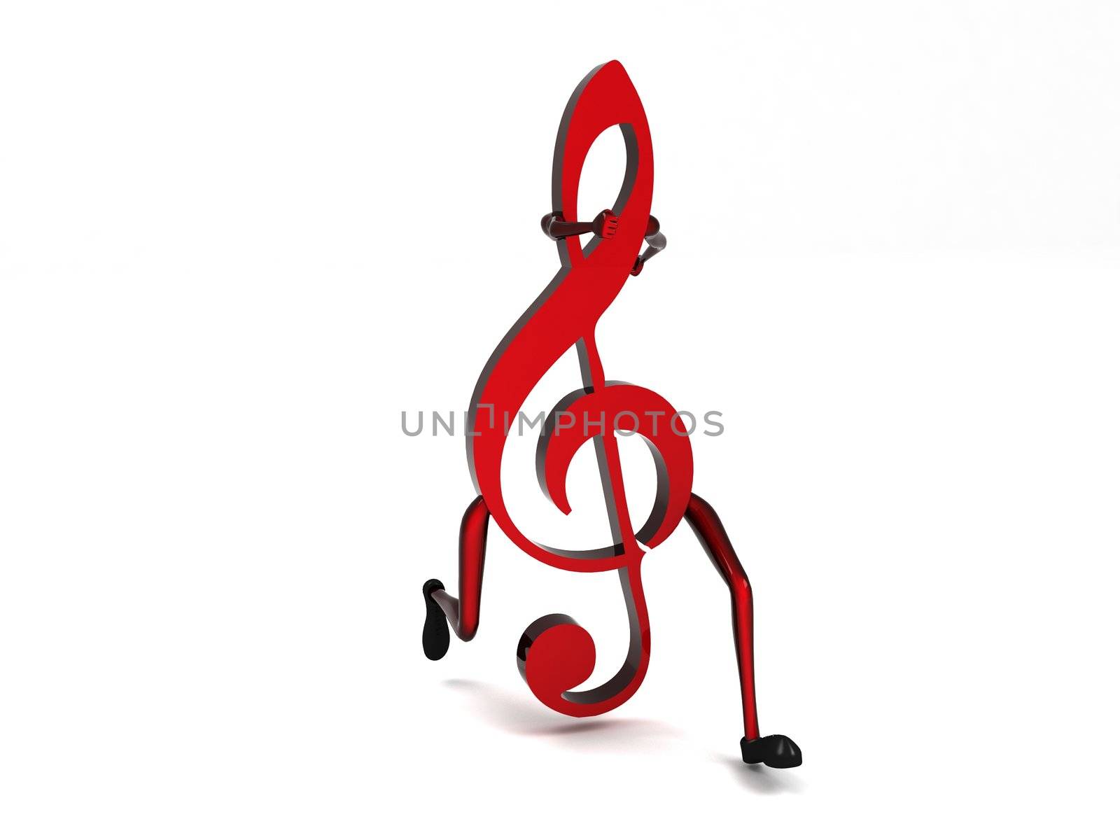 isolated three dimensional one treble clef