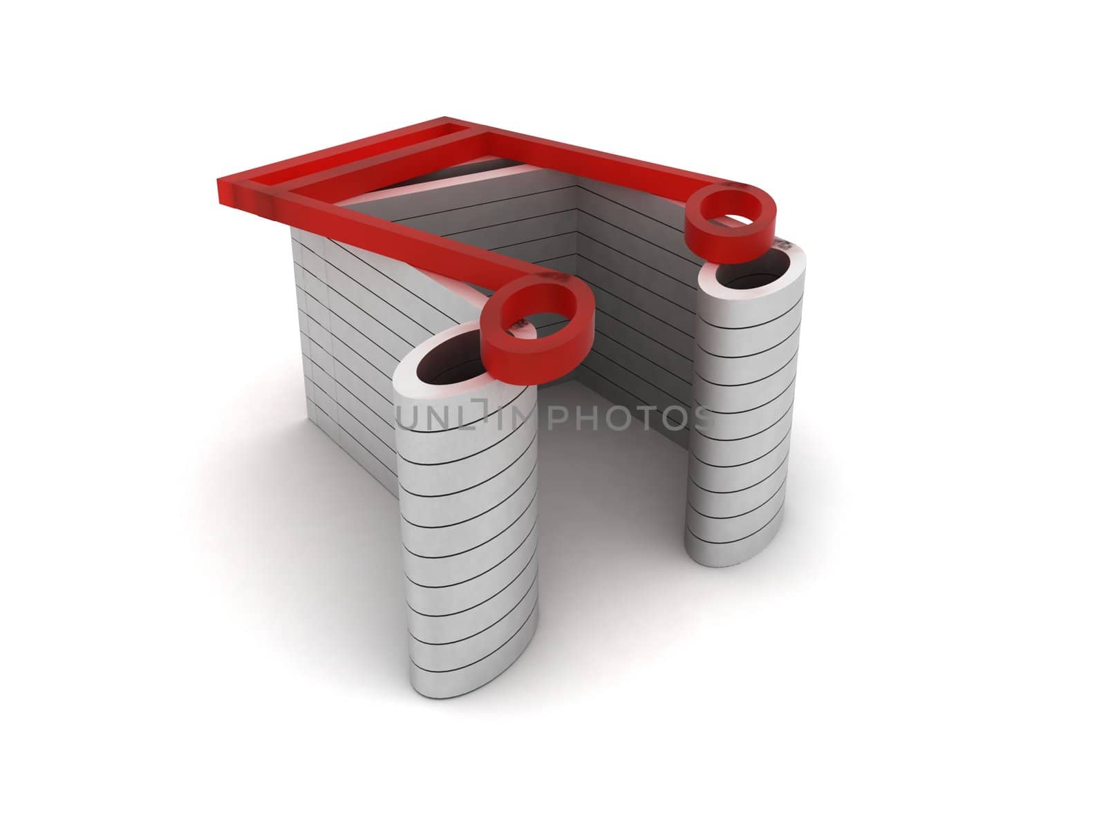 isolated three dimensional red musical note