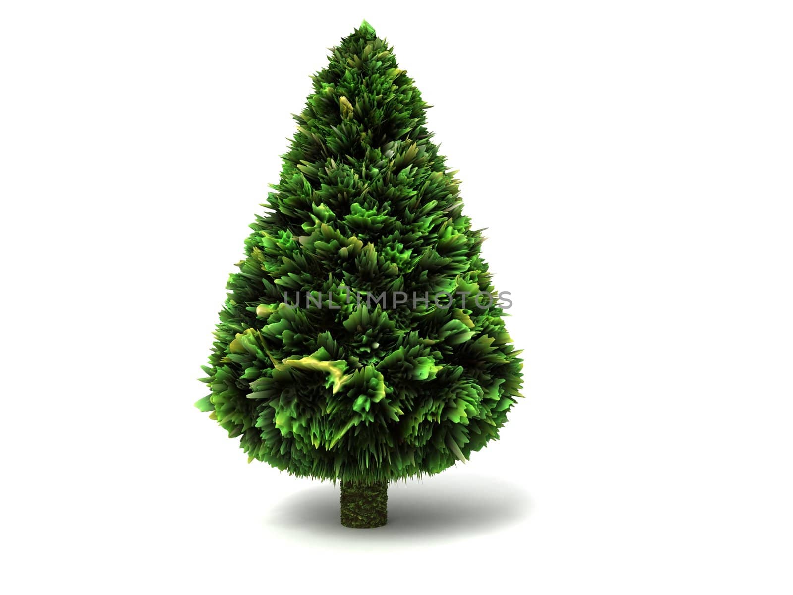 isolated three dimensional christmas tree