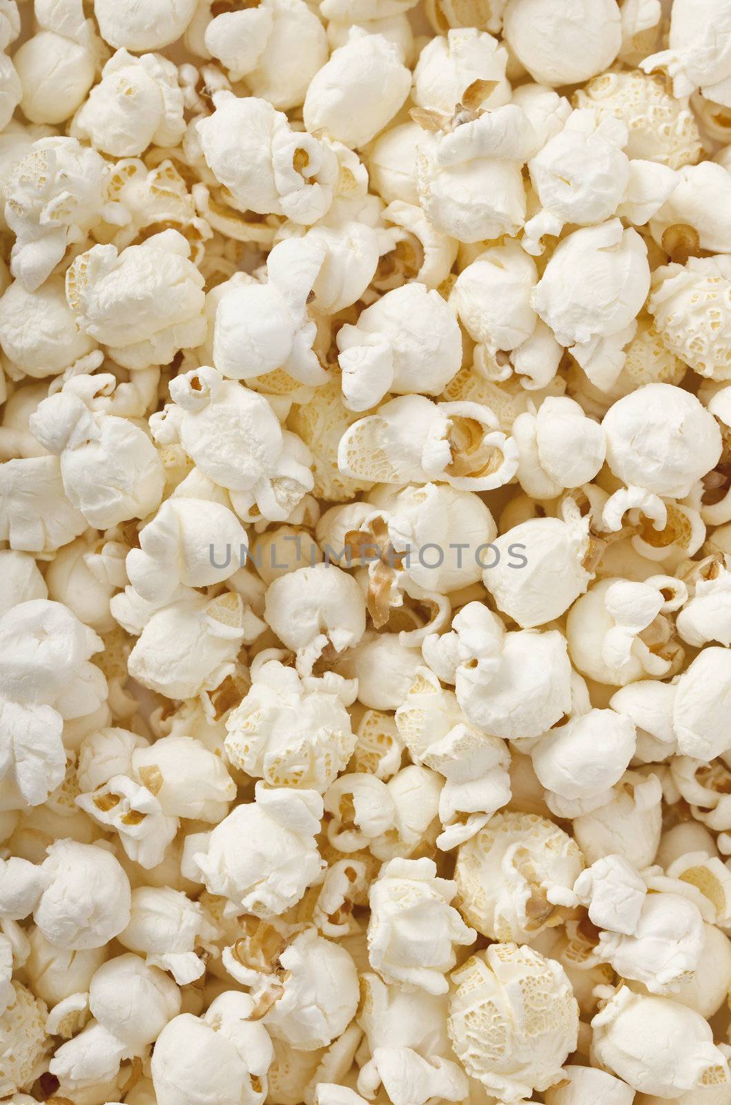 Pile of fresh popcorn filling the frame