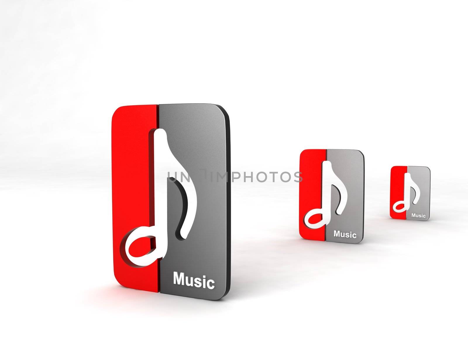 isolated three dimensional  musical notes icon