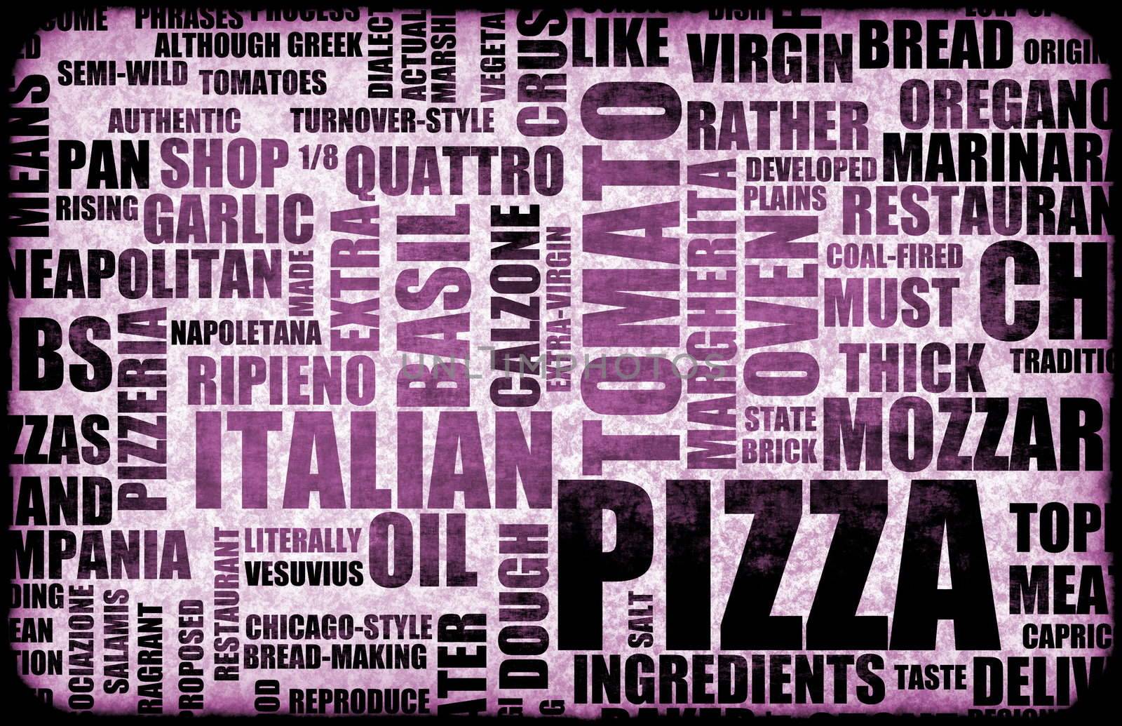 Pizza Menu as Concept Background with Toppings