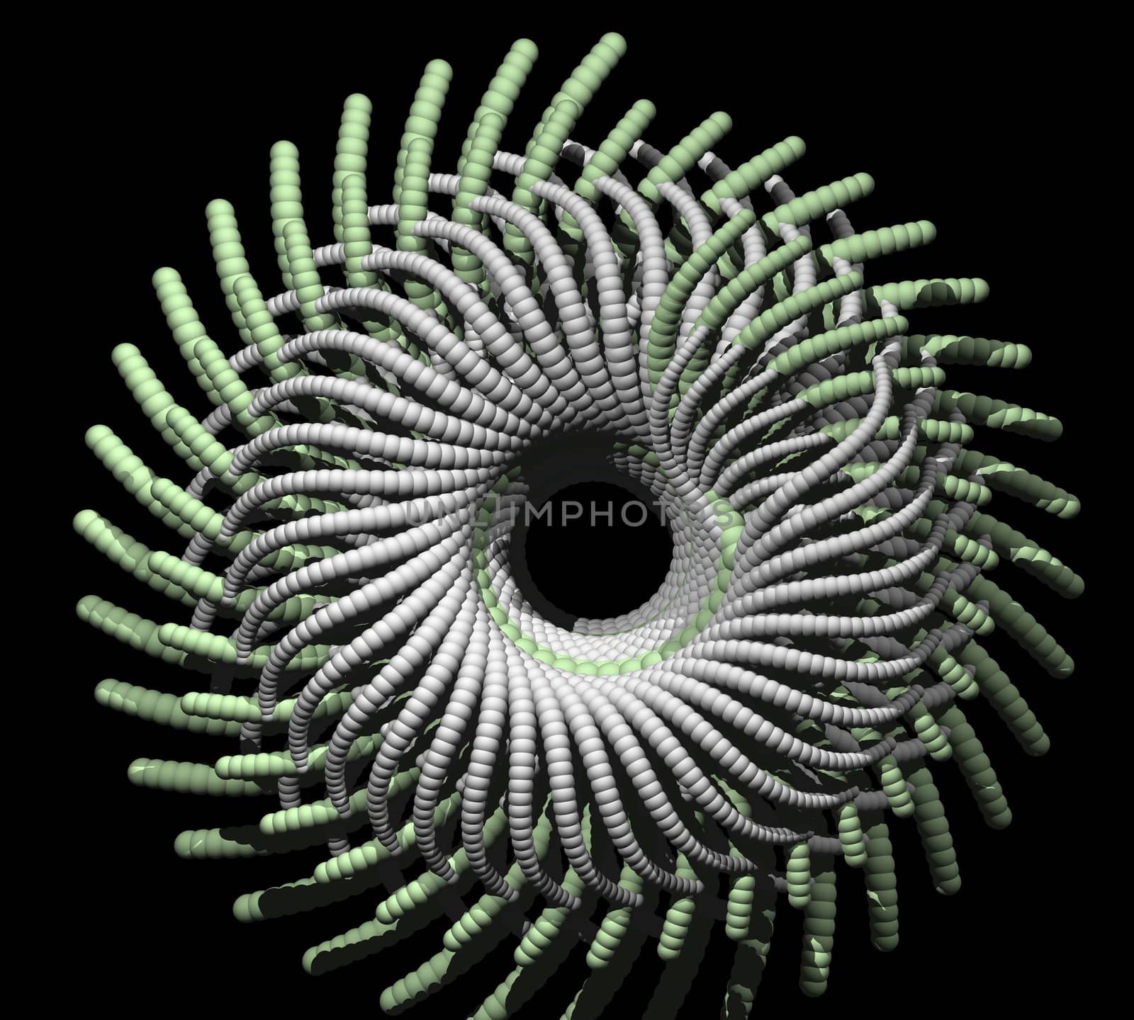 Abstract organic form on black background - 3d illustration
