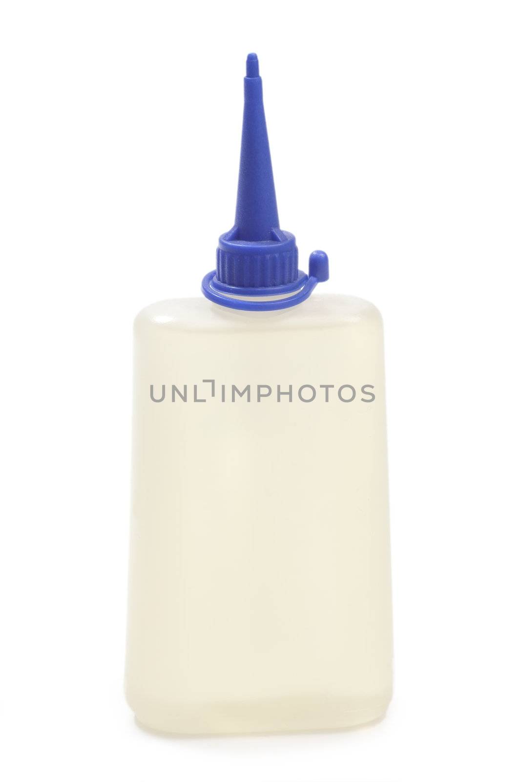 White oil bottle with isolated on white background
