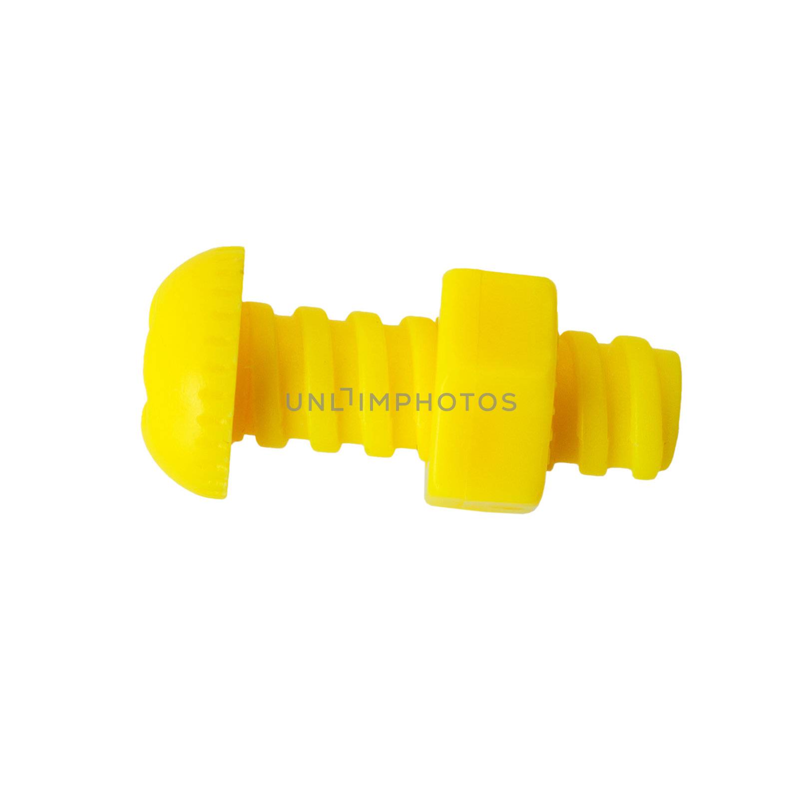 Yellow bolt with nut by pzaxe