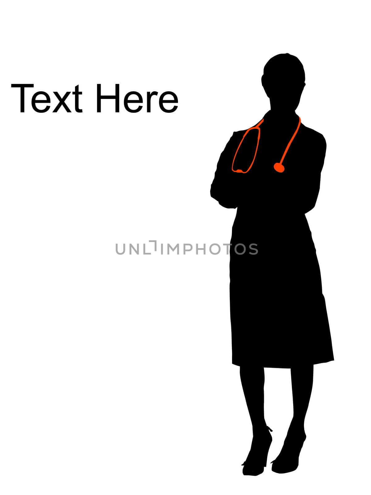 standing female doctor with stethoscope