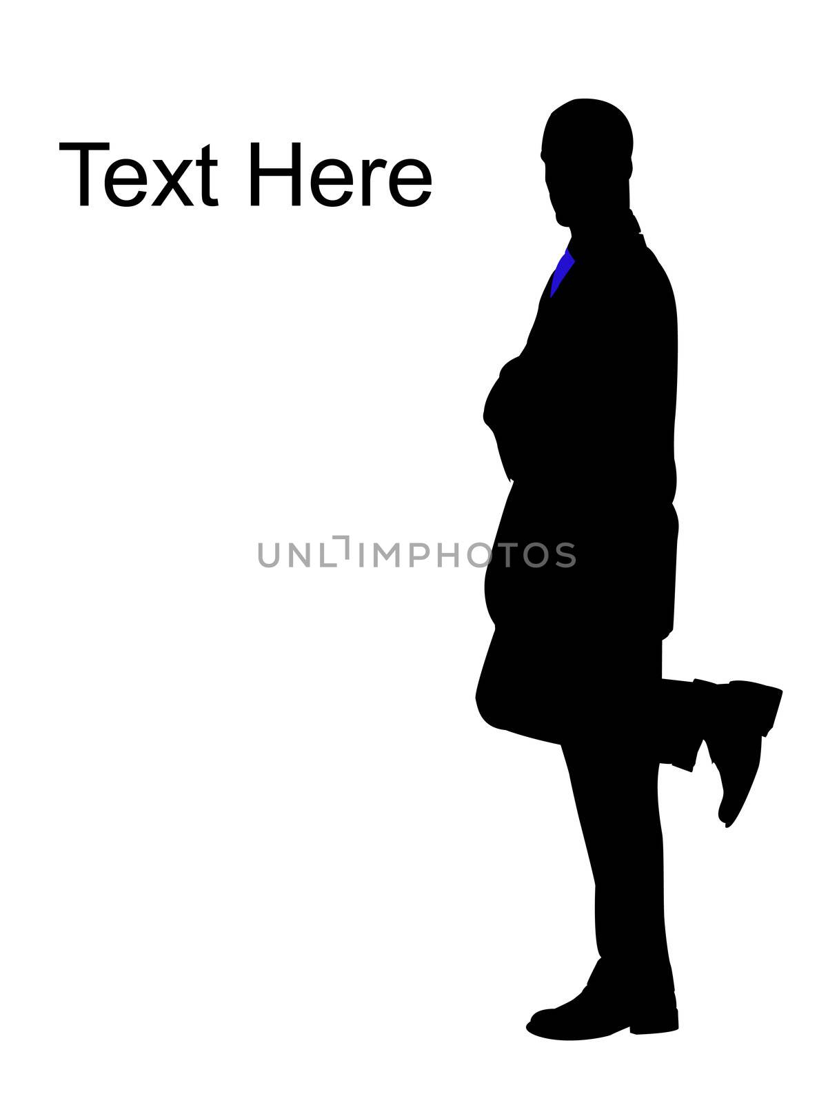 young businessman standing on one leg with white background