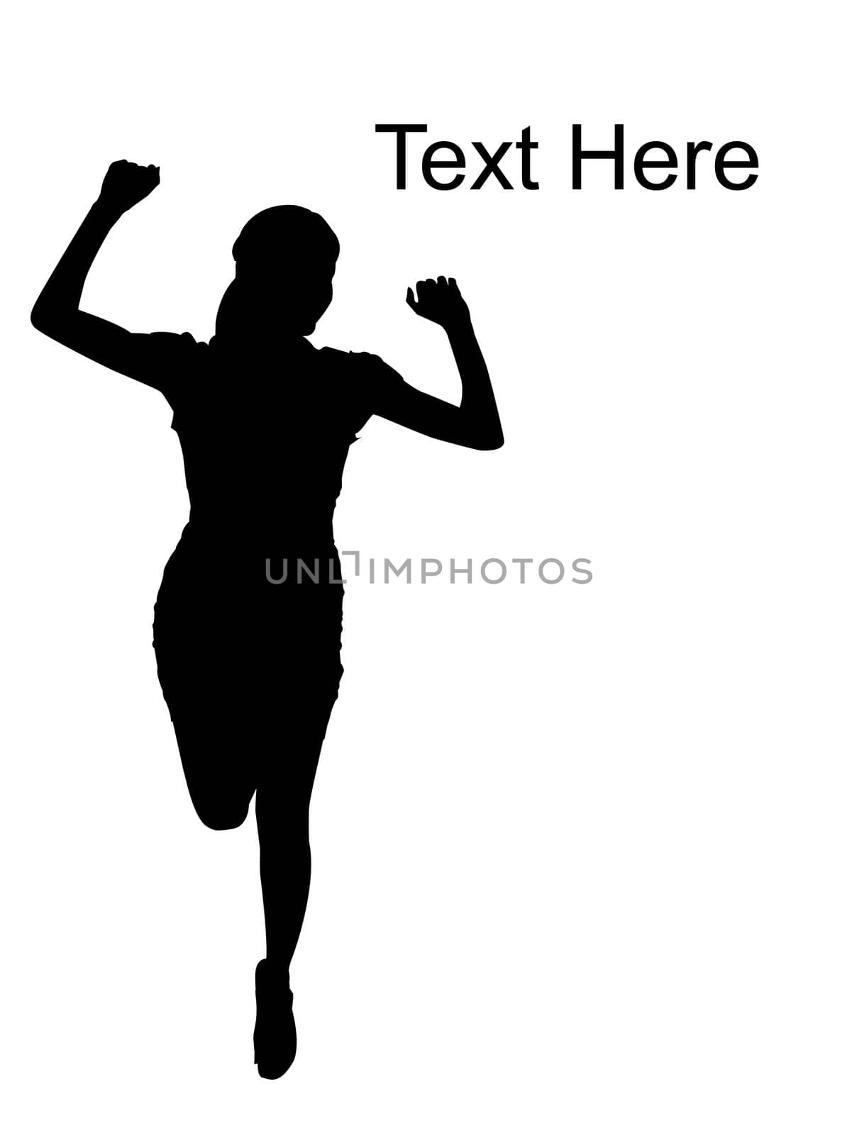 dancing young lady with white background