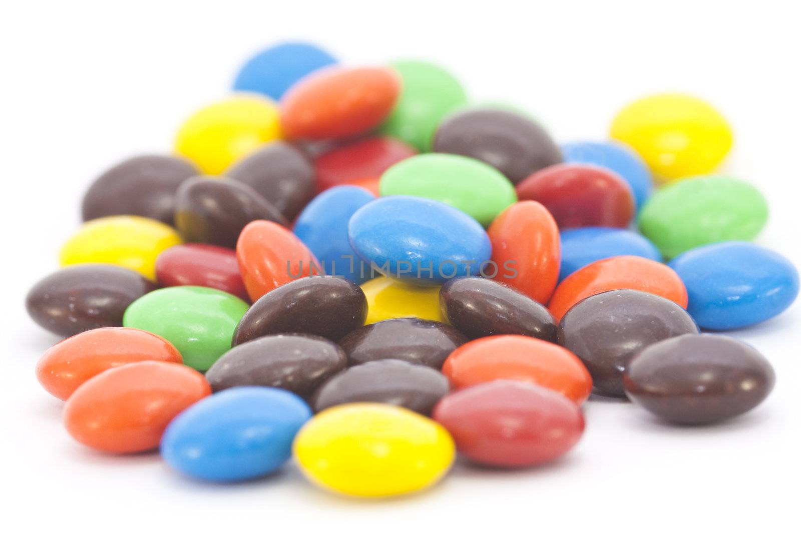 Multi-colored candy isolated on a white background