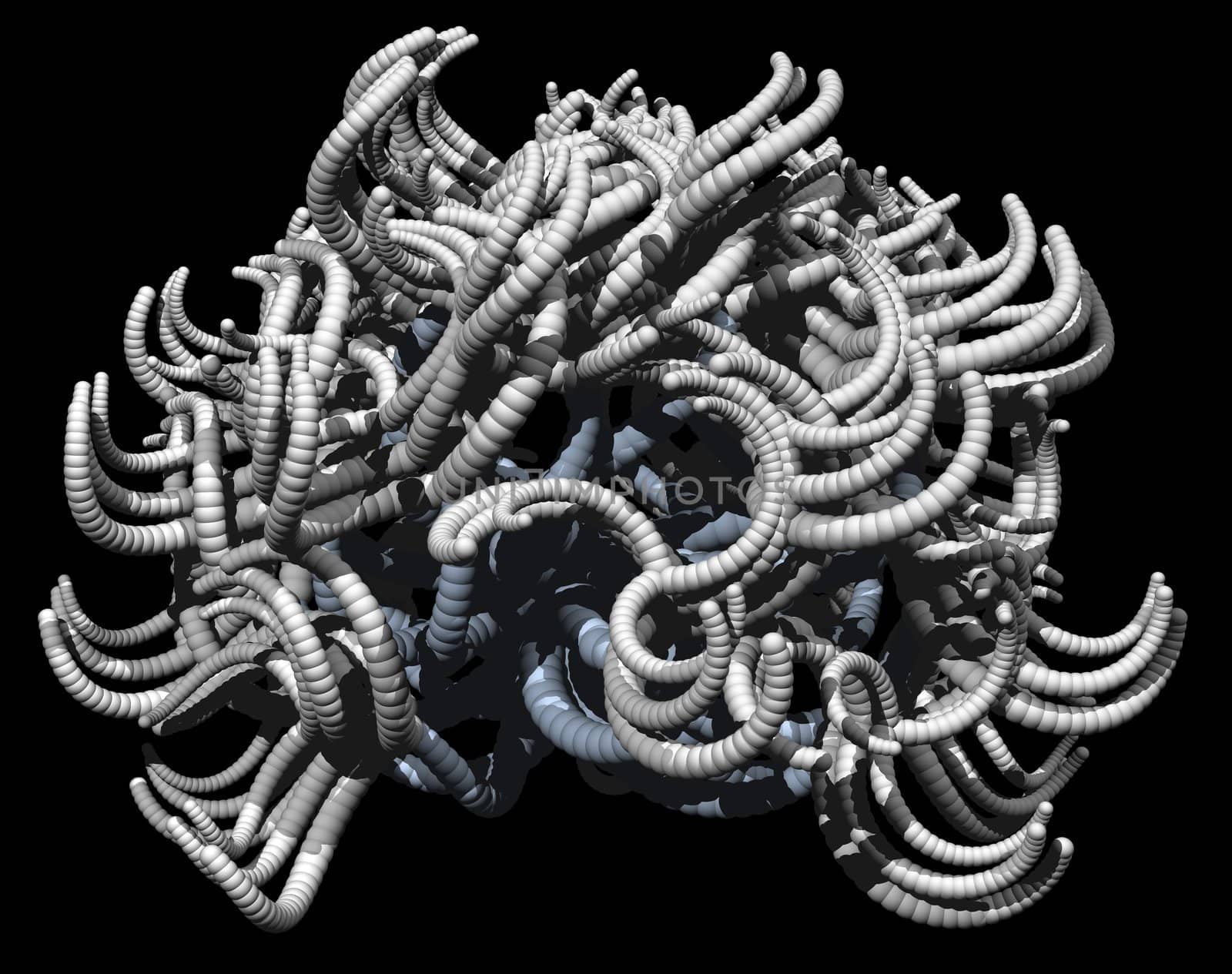 Abstract organic form on black background - 3d illustration
