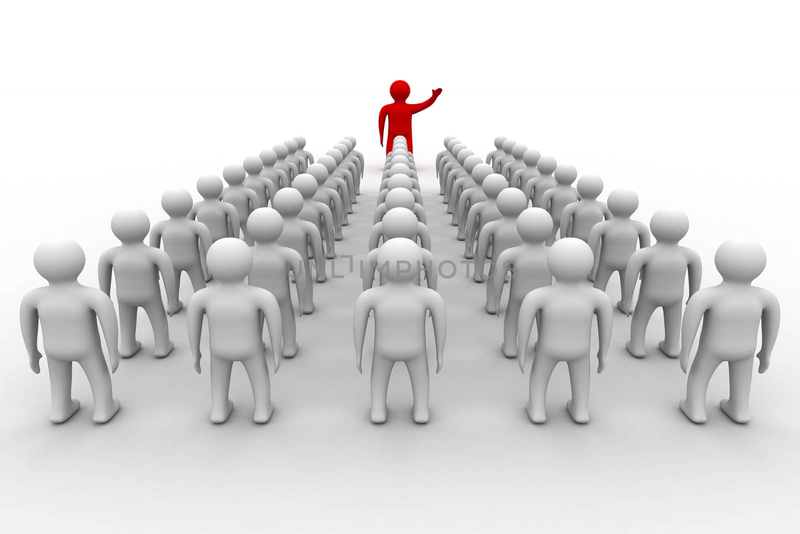 Conceptual image of teamwork. 3D image.
